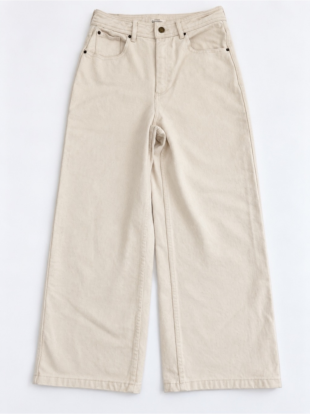 Sezane Le Crop jeans in Mottled Ecru